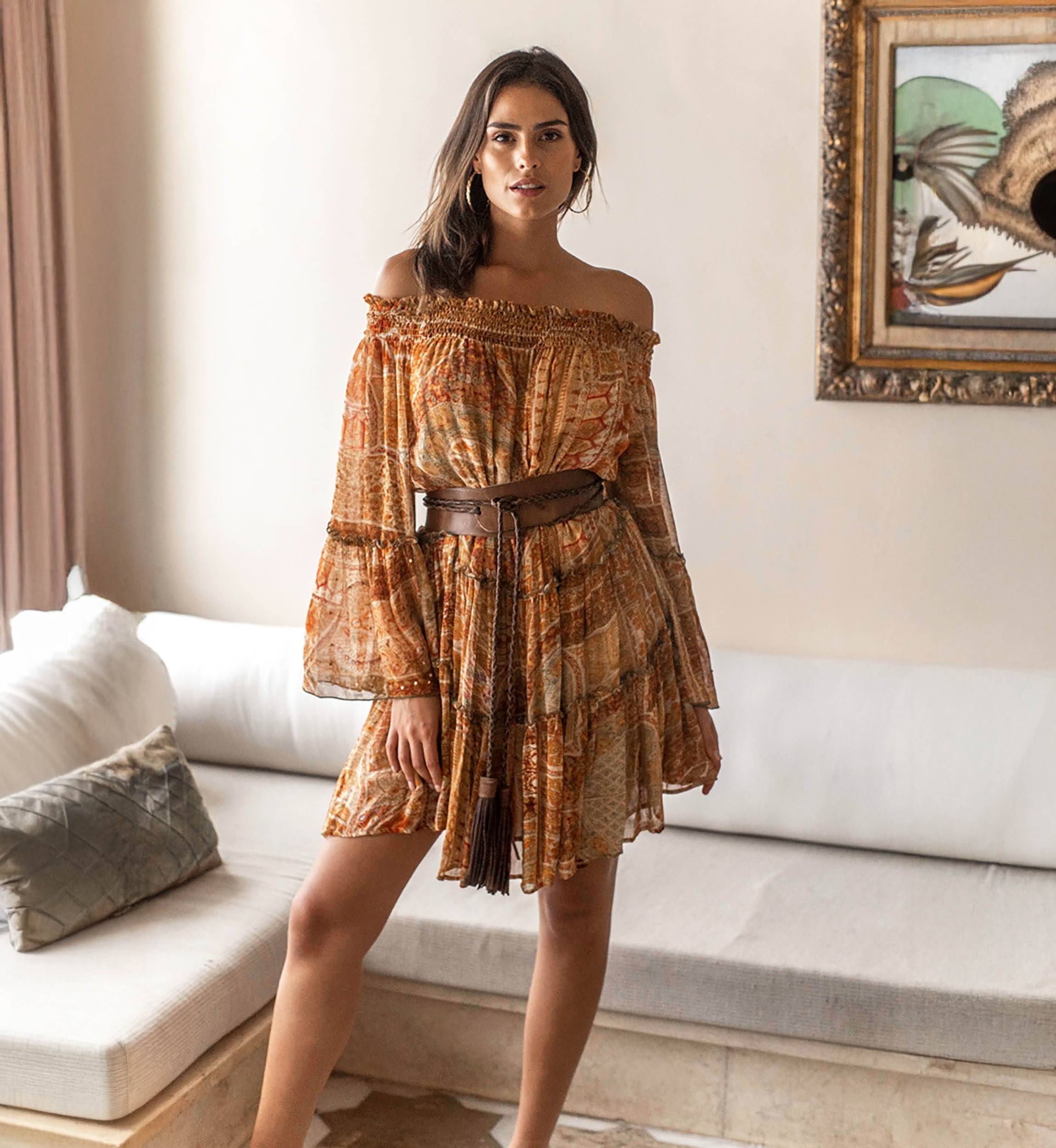 Magdalena short dress - feminine bohemian style - Miss June Paris - 2