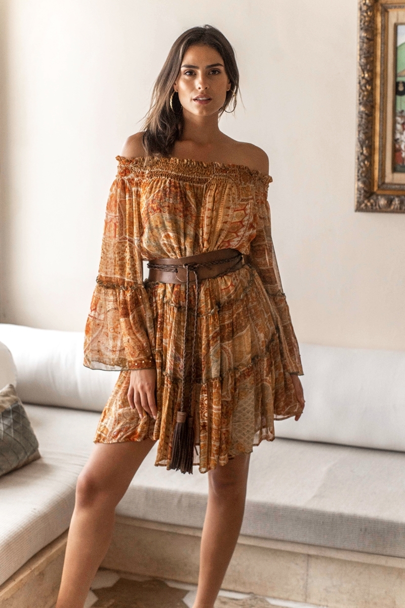 Magdalena short dress - feminine bohemian style - Miss June Paris - 2