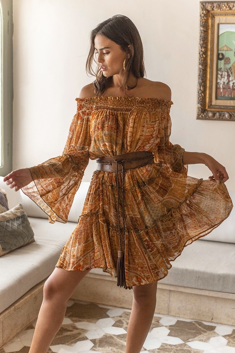 Magdalena short dress - feminine bohemian style - Miss June Paris - 3