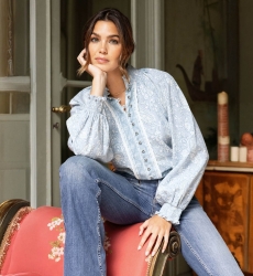 Camisa feminina Victoire - paisley - 100% algodão - Miss June Paris - 2