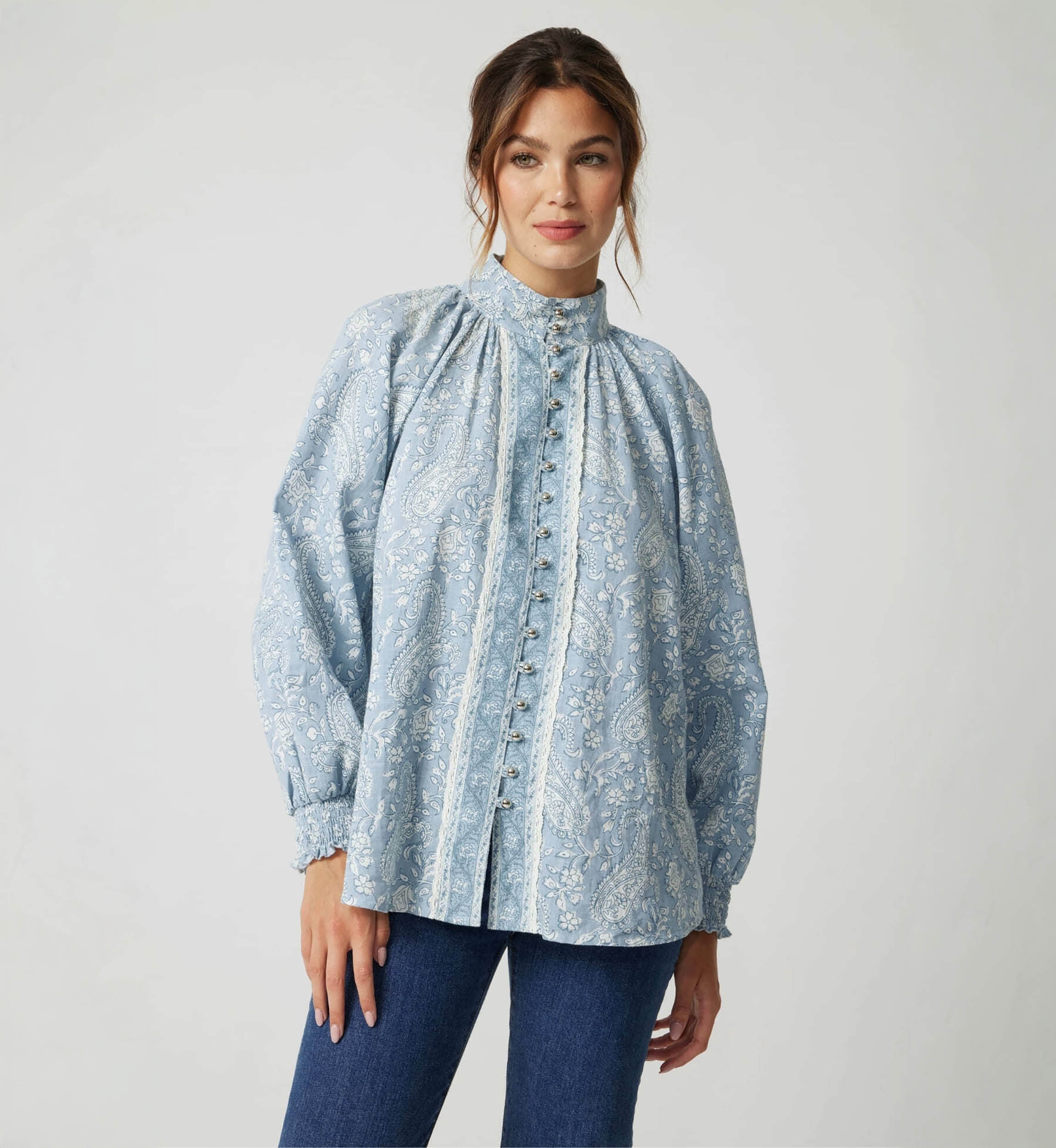 Victoire Women's Shirt - paisley - 100% cotton - Miss June Paris - 3
