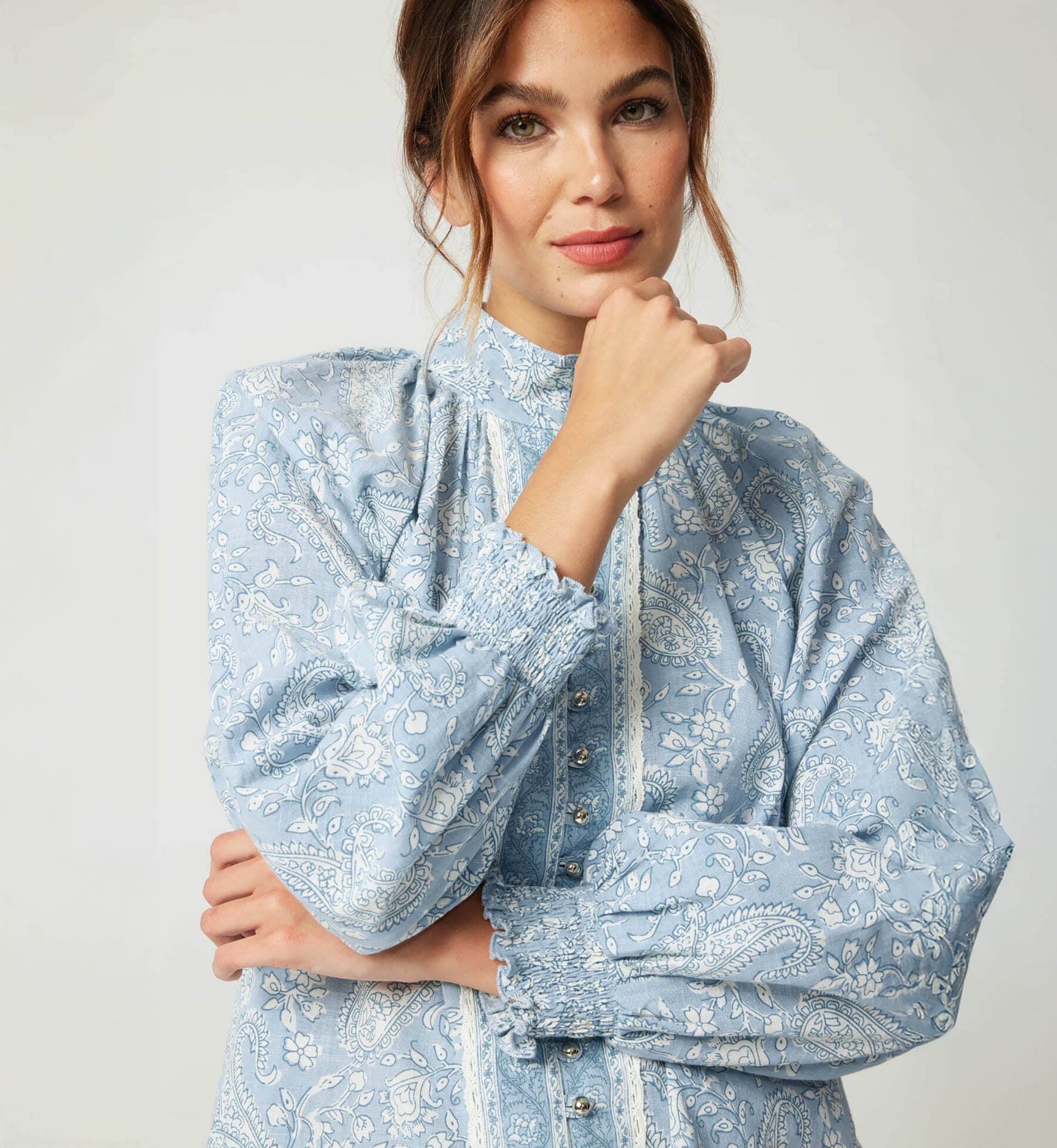 Camisa feminina Victoire - paisley - 100% algodão - Miss June Paris - 5