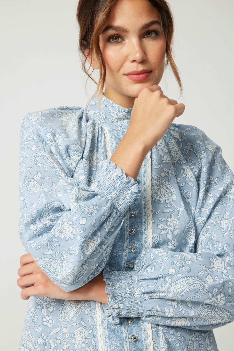 Camisa feminina Victoire - paisley - 100% algodão - Miss June Paris - 5