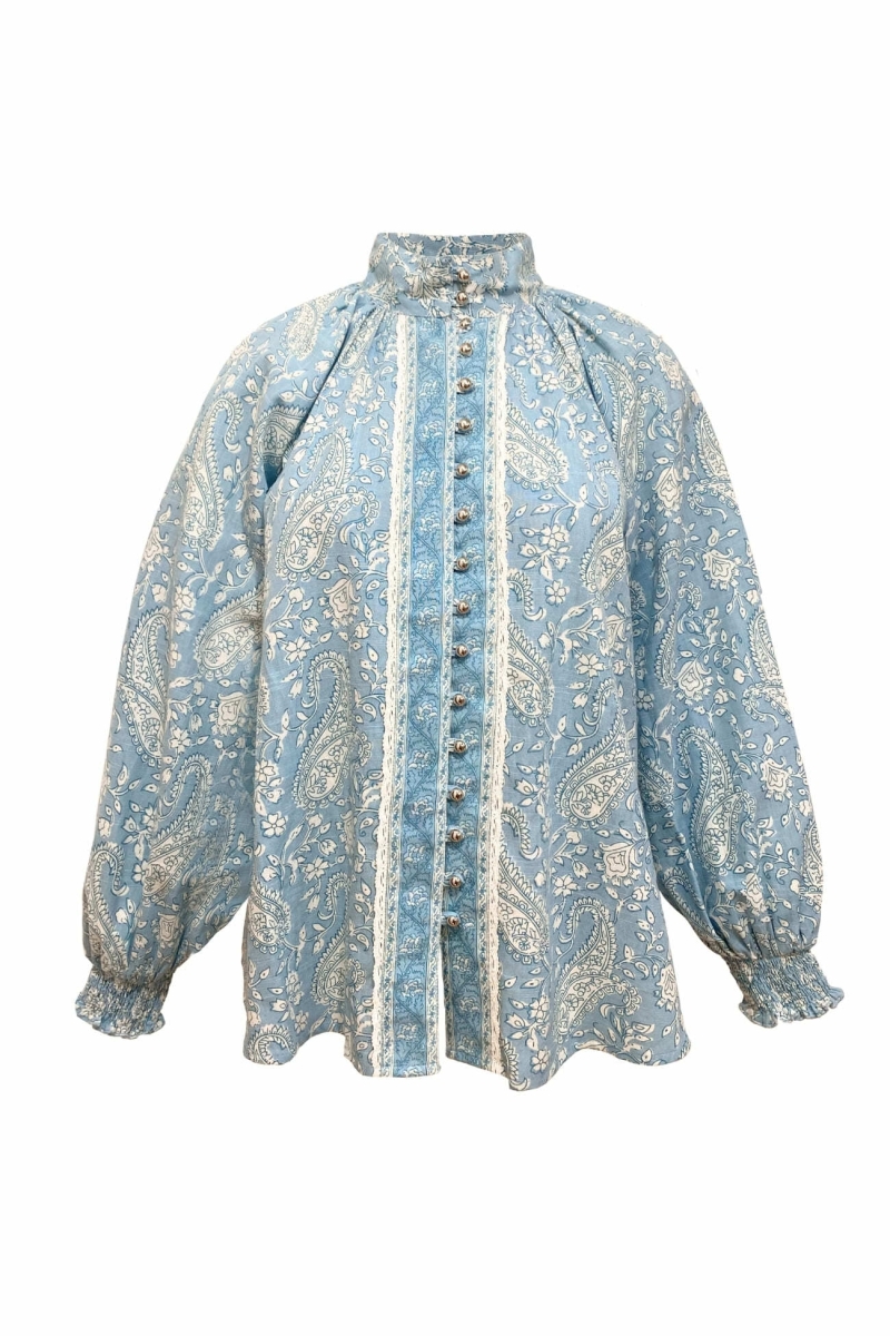 Camisa feminina Victoire - paisley - 100% algodão - Miss June Paris - 6