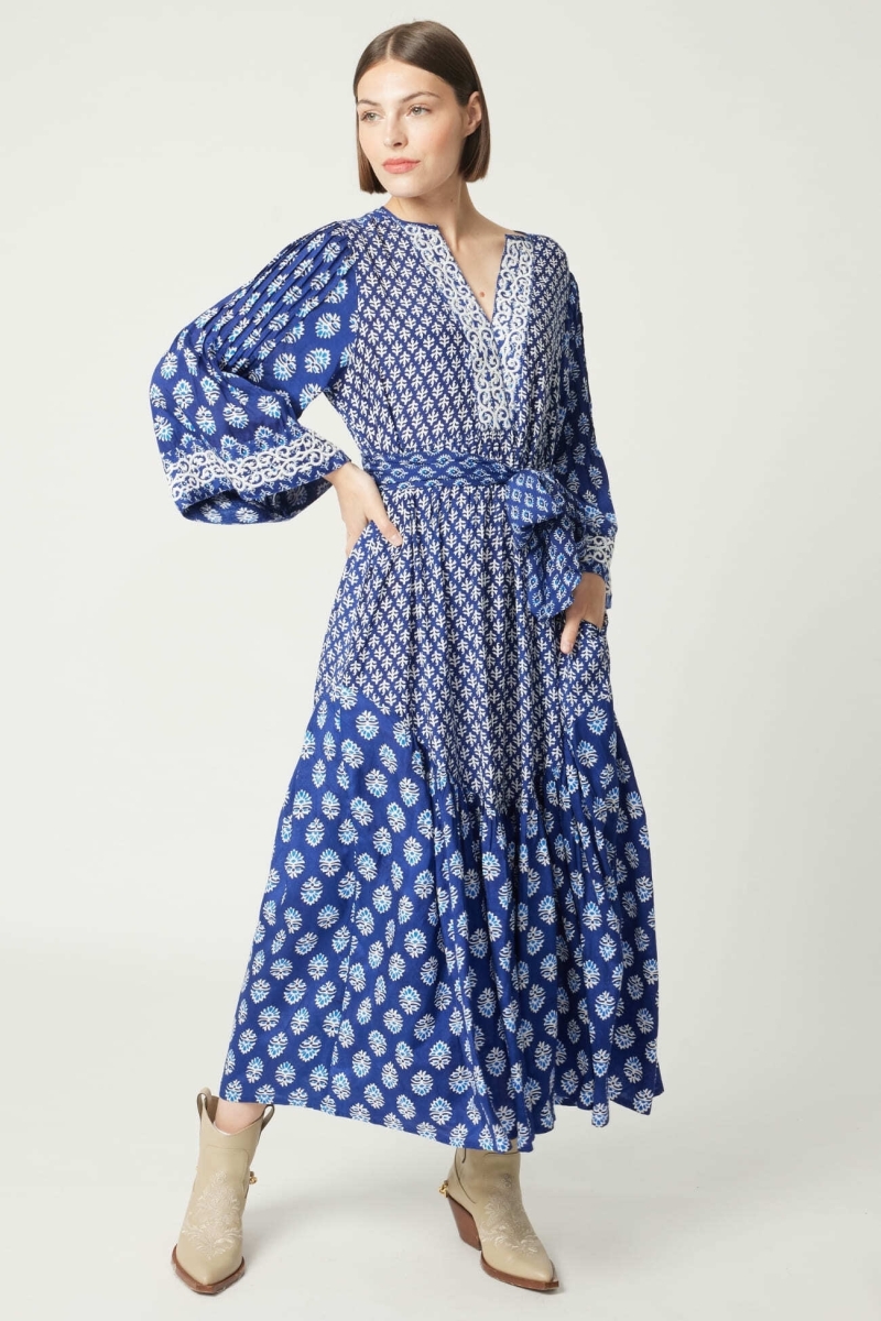 Elise long dress - white embroidery motifs - Miss June Paris - 3