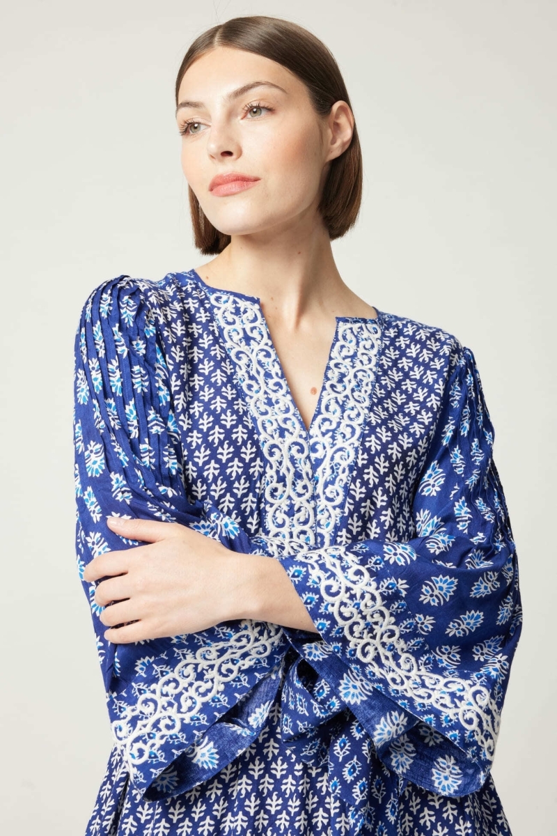 Elise long dress - white embroidery motifs - Miss June Paris - 5
