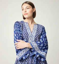 Elise long dress - white embroidery motifs - Miss June Paris - 5