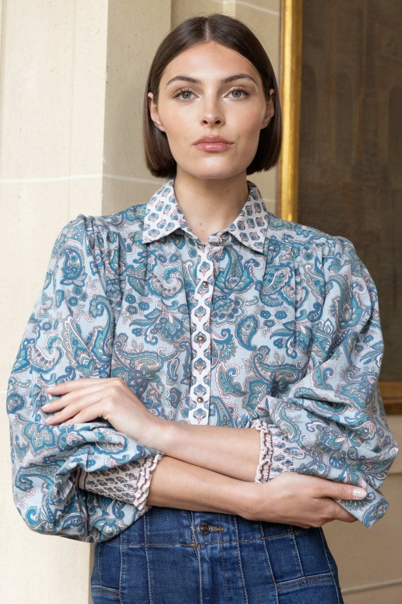 Camisa mujer Alizee - estampado cachemir - Miss June Paris - 2
