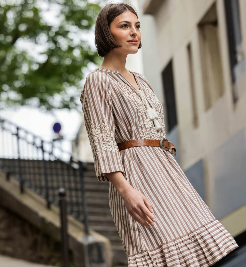 Solene maxi vestido - corte holgado - 100% algodón - Miss June Paris - 1