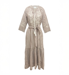 Vestido longo Solene - ajuste solto - 100% algodão - Miss June Paris - 6