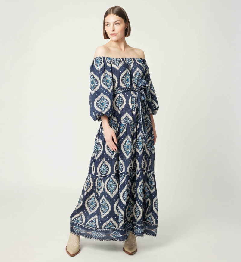 Lucille long dress - embroidered and flowing - Miss June Paris - 4