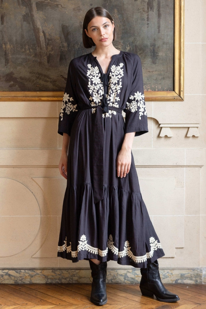 Vestido largo Louison - color negro - Miss June Paris - 2
