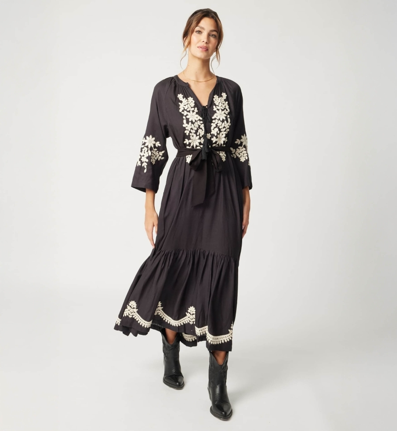 Vestido longo Louison - preto - Miss June Paris - 3