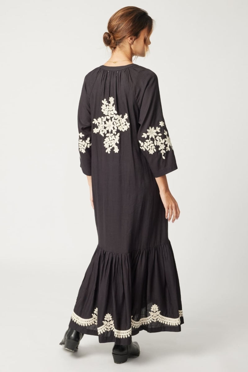 Vestido longo Louison - preto - Miss June Paris - 4