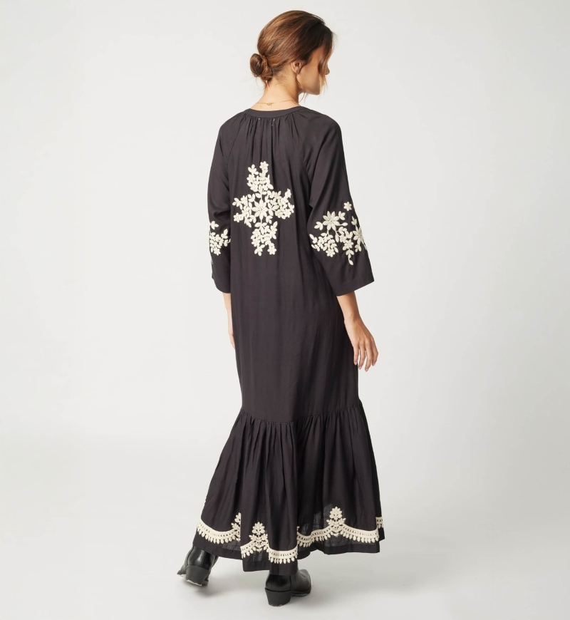 Vestido longo Louison - preto - Miss June Paris - 4