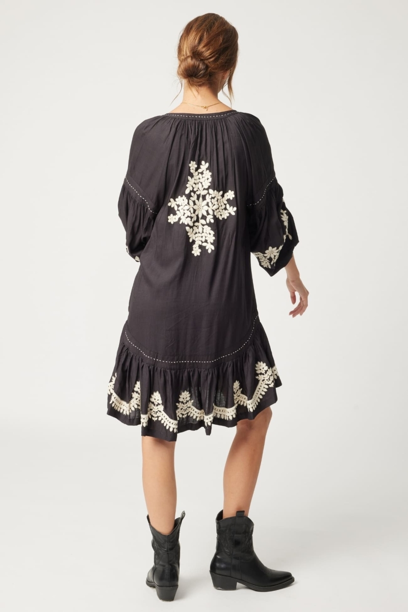 Vestido corto negro Anouk - Miss June Paris - 4