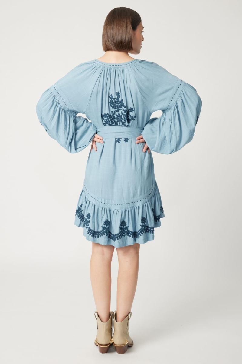 Vestido corto azul Anouk - Miss June Paris - 4