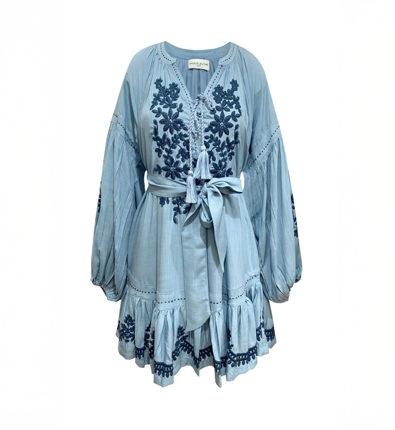 Anouk short blue dress - Miss June Paris - 6