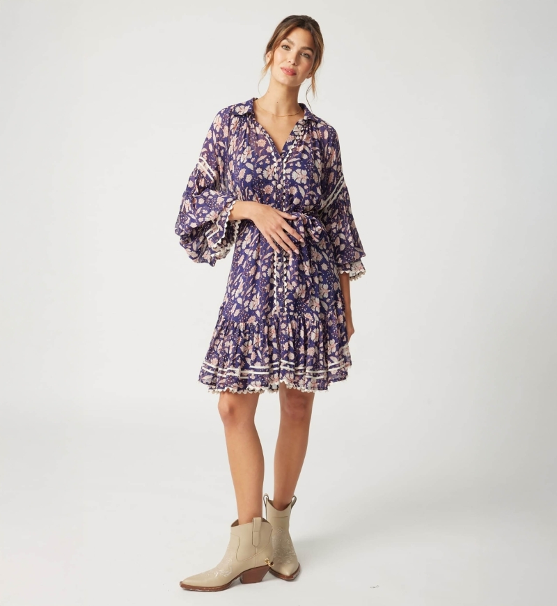 Vestido curto Léonie - estampa floral - Miss June Paris - 2