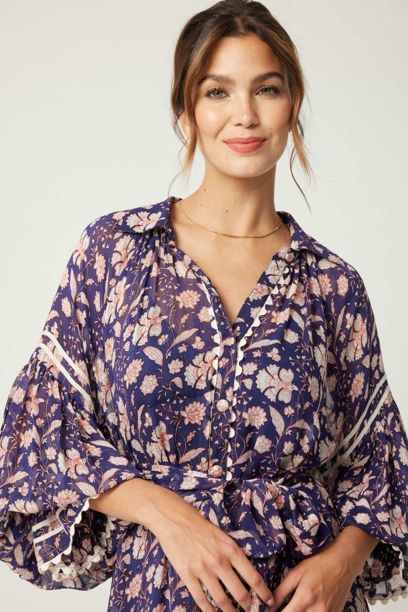 Vestido curto Léonie - estampa floral - Miss June Paris - 5