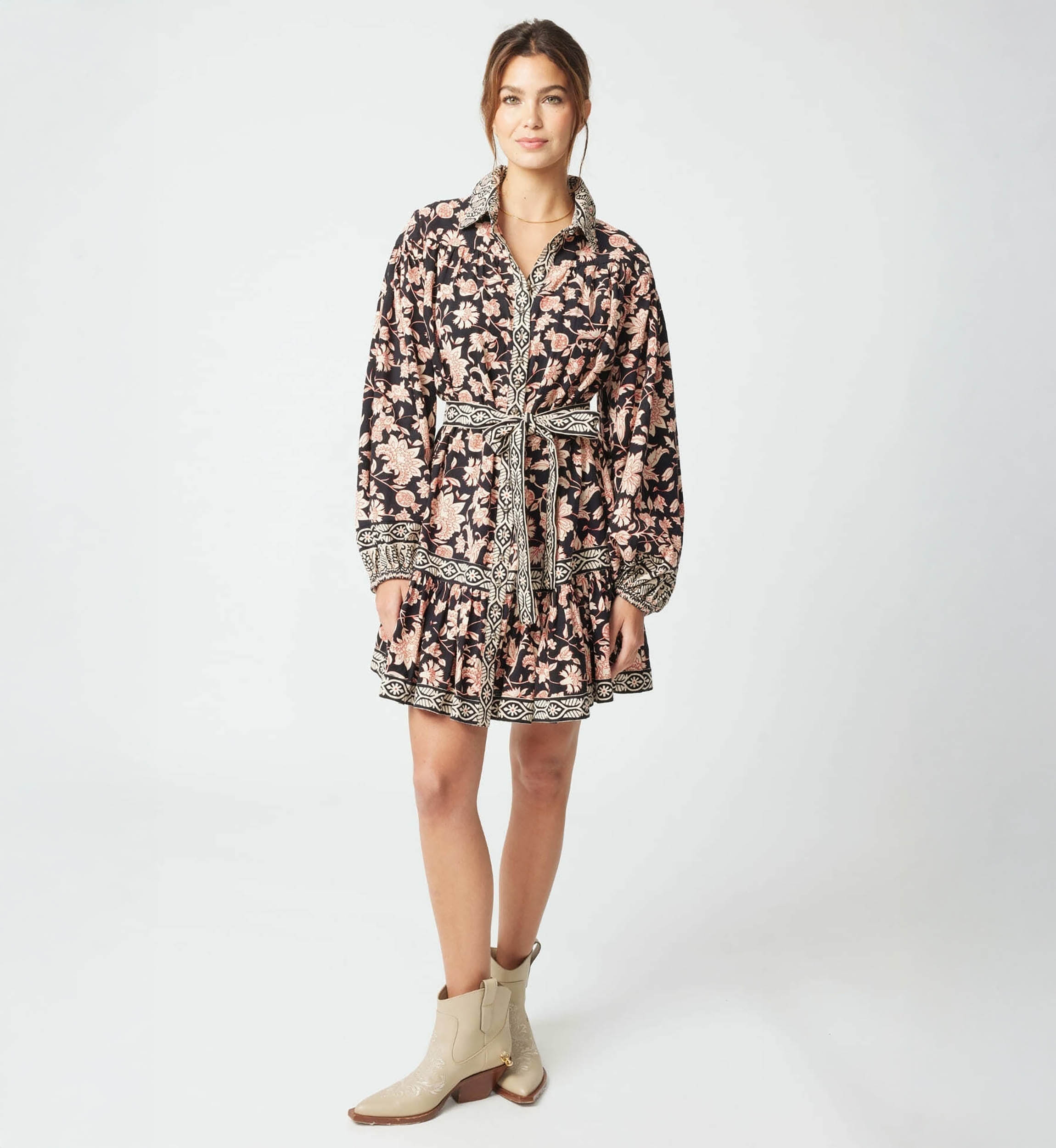 Vestido curto Cassandra - estampa floral - Miss June Paris - 3