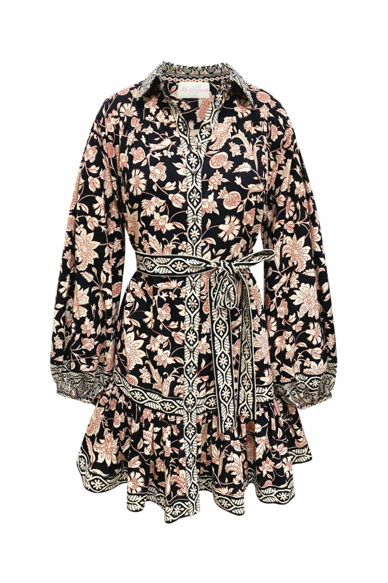 Vestido corto Cassandra - estampado floral - Miss June Paris - 6