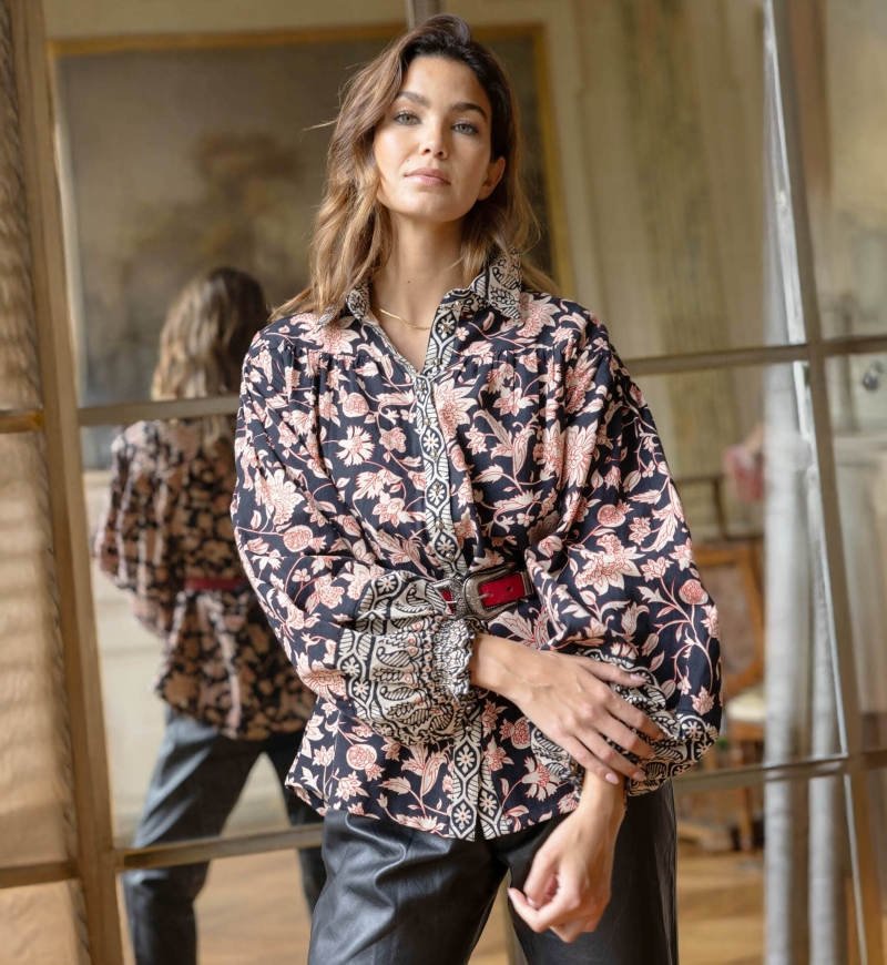 Women's Éva cotton shirt - floral print - Miss June Paris - 1