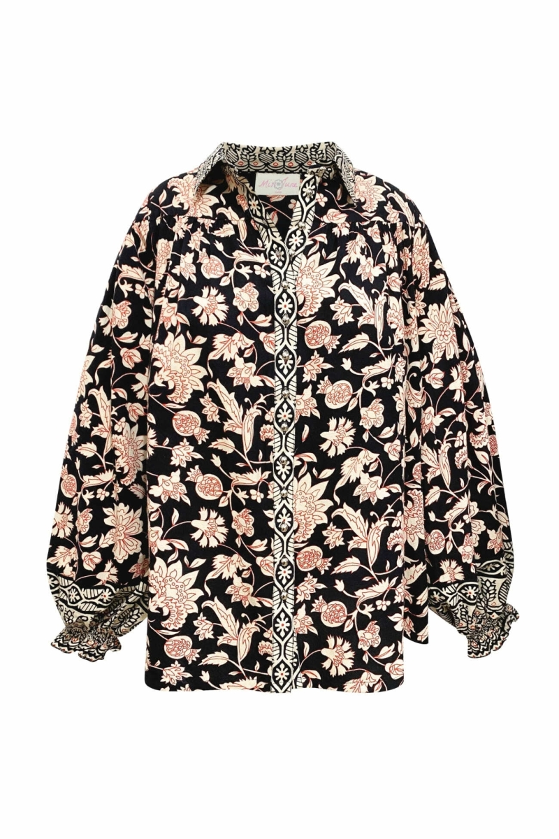 Camisa algodón Éva mujer - estampado floral - Miss June Paris - 6