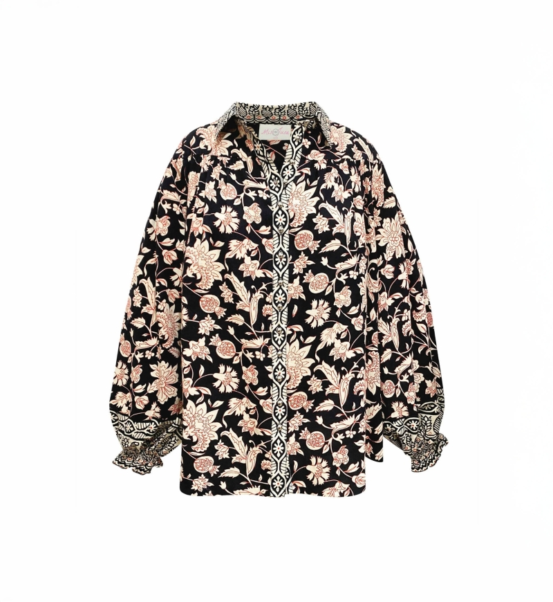 Camisa algodón Éva mujer - estampado floral - Miss June Paris - 6