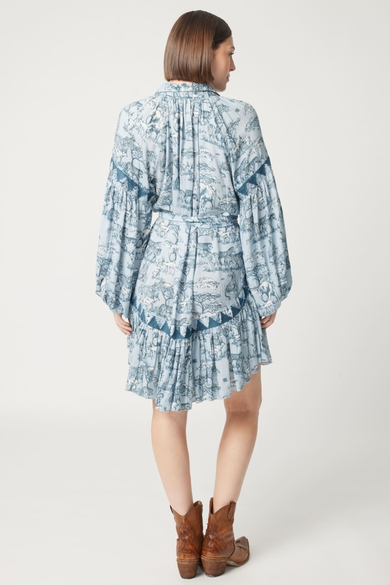Vestido curto Agathe - estampa savana - Miss June Paris - 4