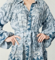 Vestido corto Agathe - estampado sabana - Miss June Paris - 5