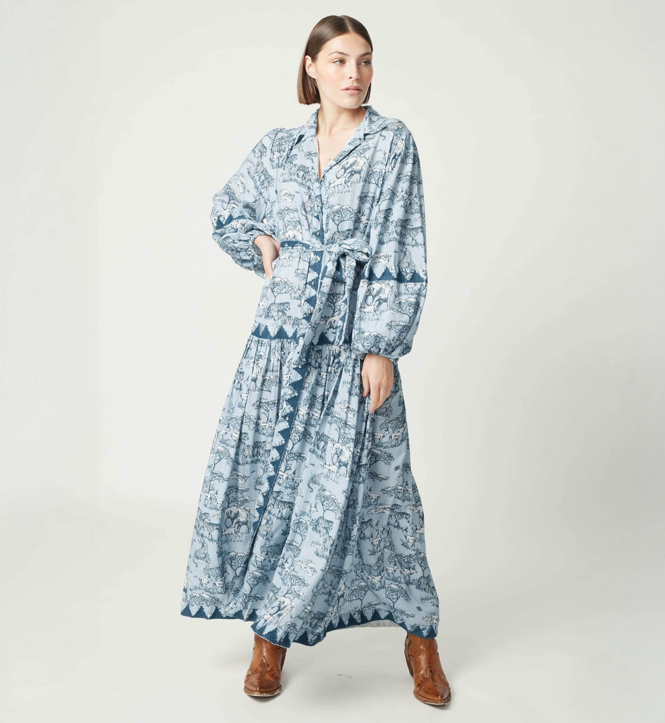 Lila long dress - savannah print - Miss June Paris - 3
