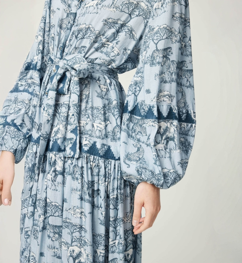 Lila long dress - savannah print - Miss June Paris - 5