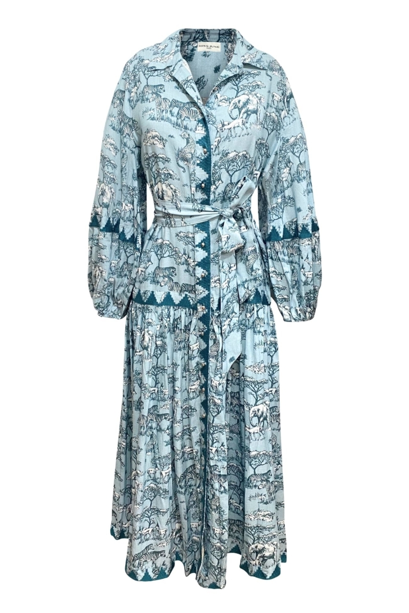 Vestido longo Lila - estampa savana - Miss June Paris - 6