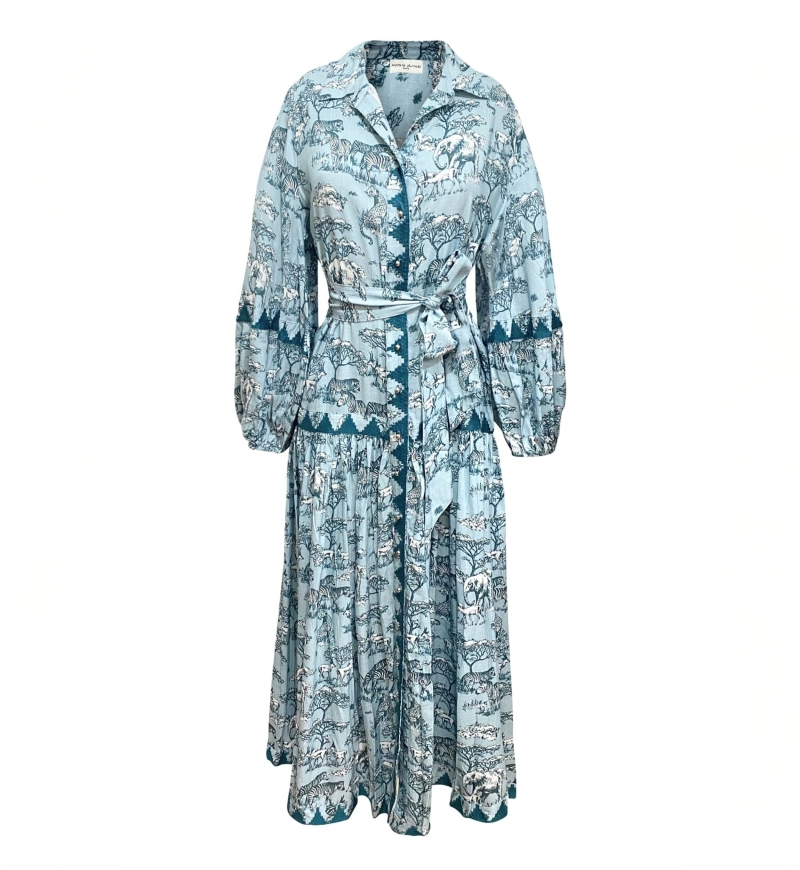 Lila long dress - savannah print - Miss June Paris - 6