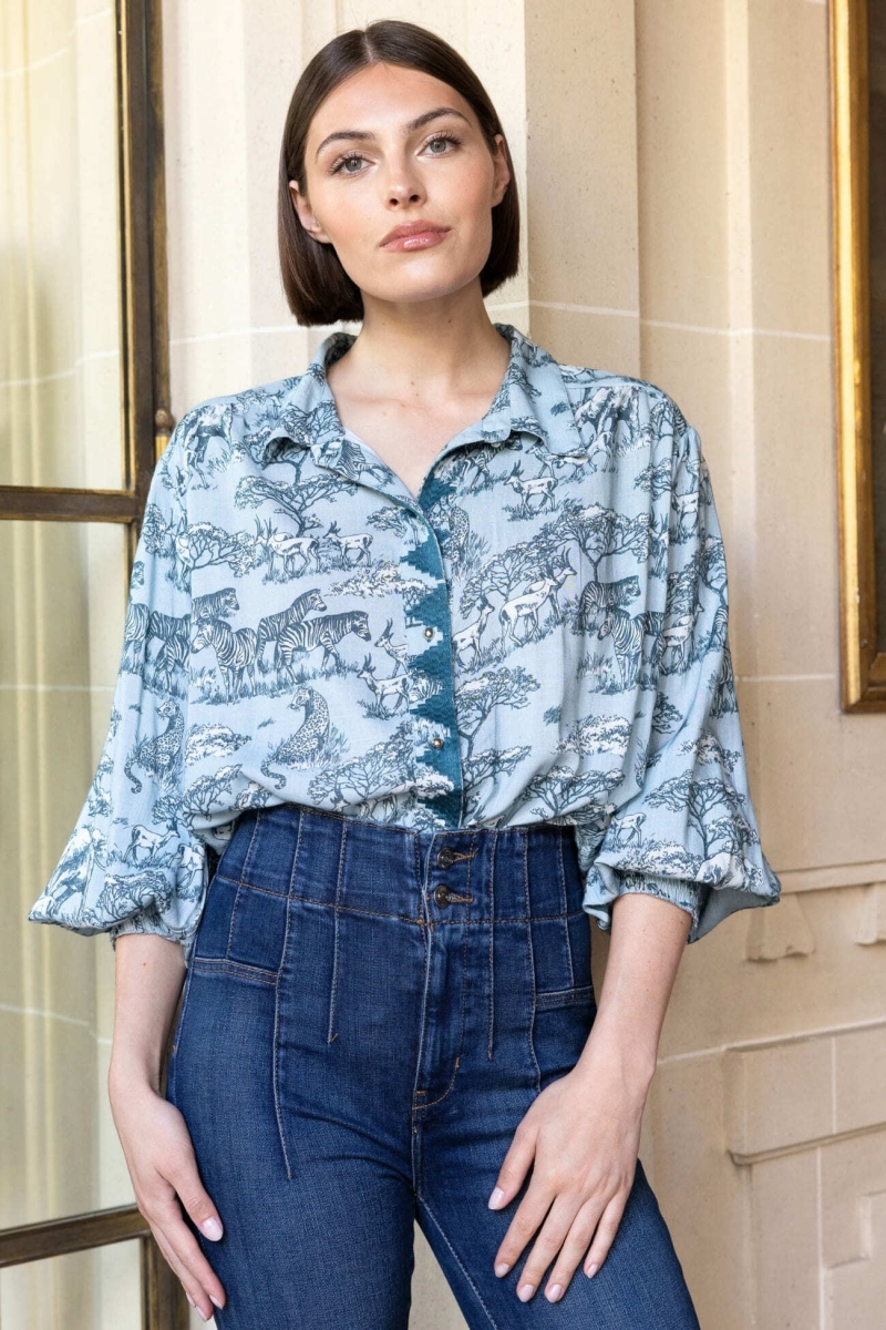 Camisa mujer Maé estampado sabana  - Miss June Paris - 2