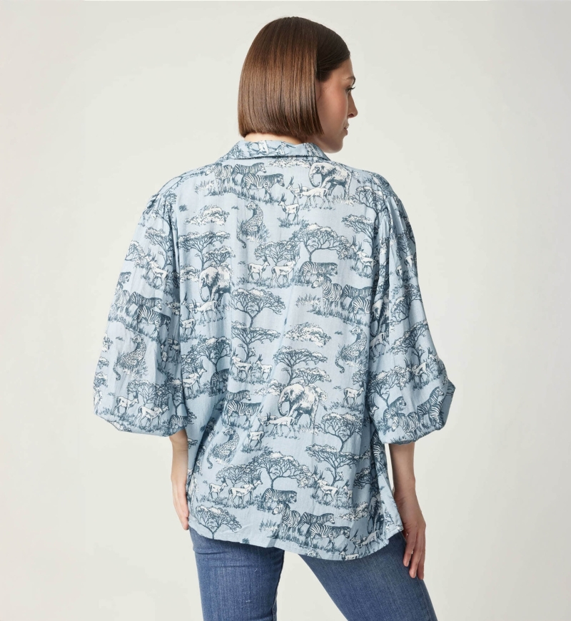 Camisa feminina  Maé  estampa savannah - Miss June Paris - 5