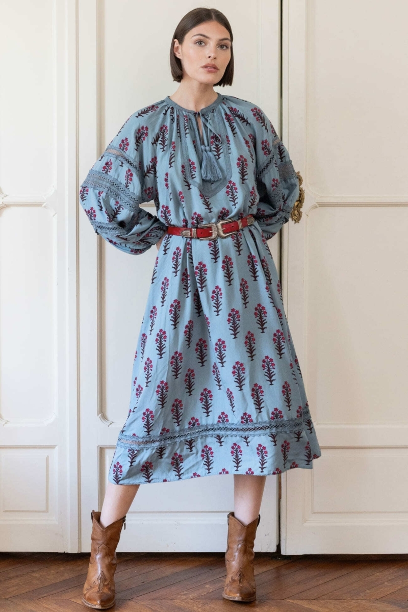 Vestido Largo Ambre - estampado floral - Miss June Paris - 1