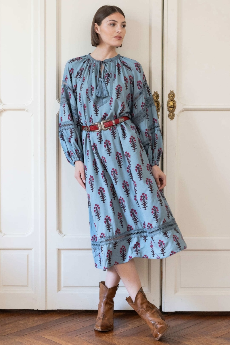 Vestido Largo Ambre - estampado floral - Miss June Paris - 2
