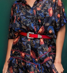 Riley Red Leather Belt - Miss June Paris - 6