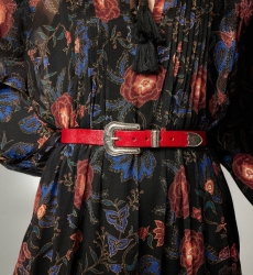 Riley Red Leather Belt - Miss June Paris - 7