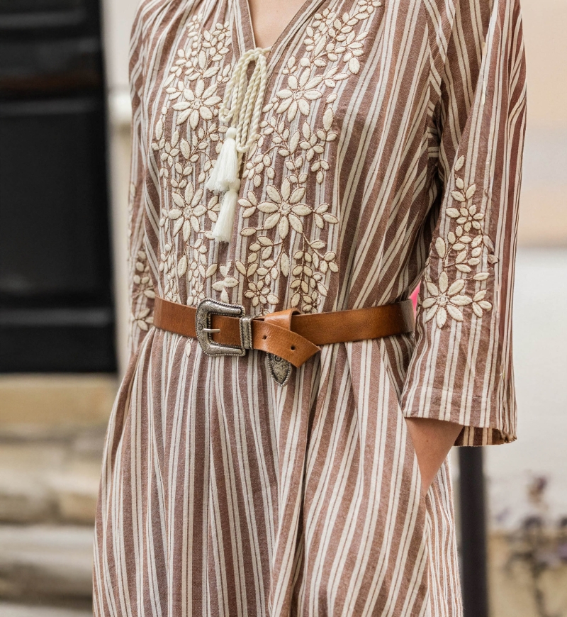 Riley Brown Leather Belt - Miss June Paris - 9