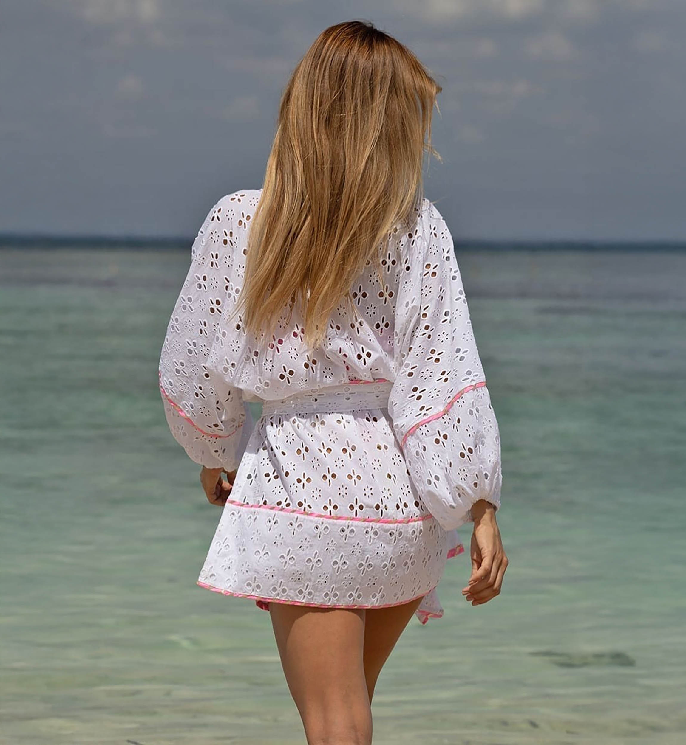 Short Windy Kimono - Neon White - Miss June Paris - 2