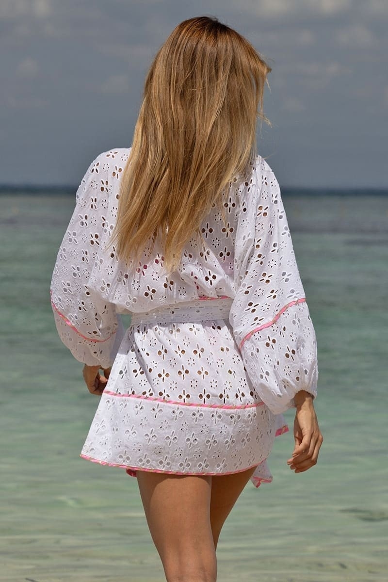 Short Windy Kimono - Neon White - Miss June Paris - 2