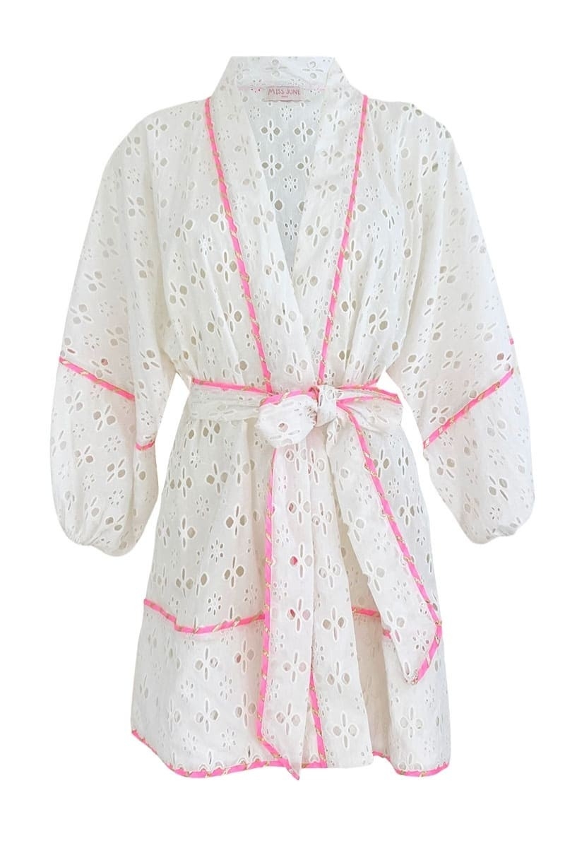 Short Windy Kimono - Neon White - Miss June Paris - 6