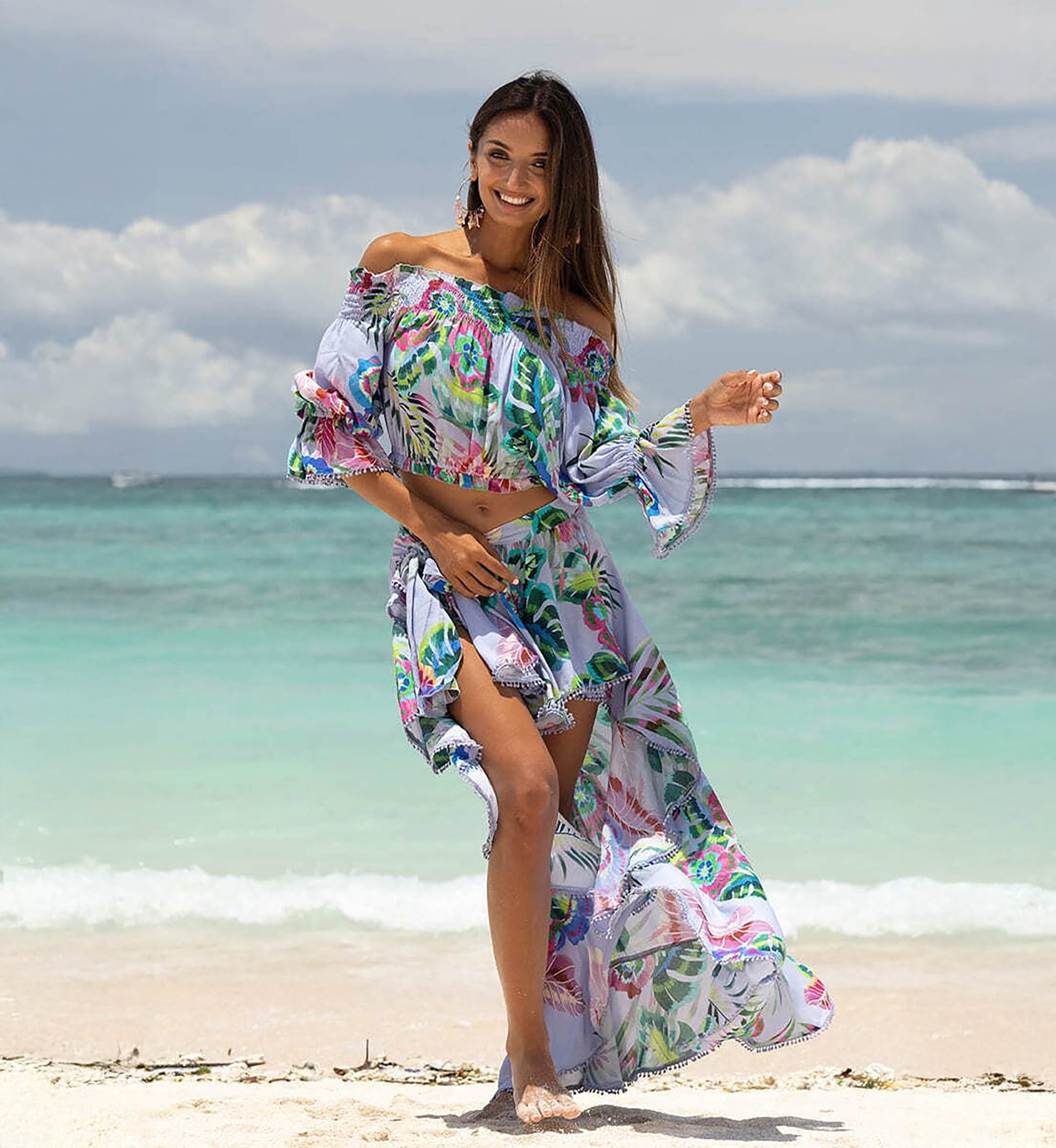 Saia Assimétrica Bloo - Azul - Miss June Paris - 1