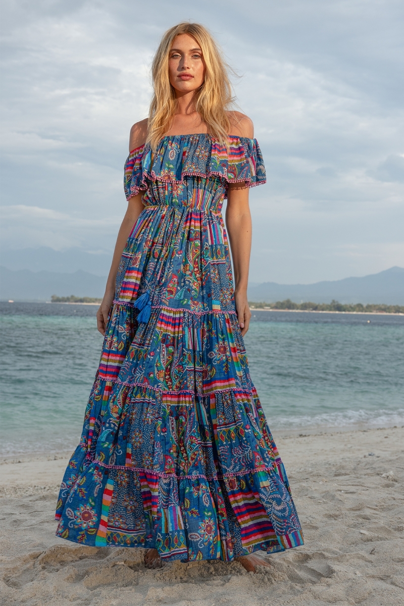 Vestido largo Ariana con hombros descubiertos - 100% modal - Miss June Paris - 1