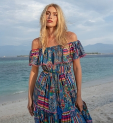 Ariana off-shoulder long dress - 100% modal - Miss June Paris - 2