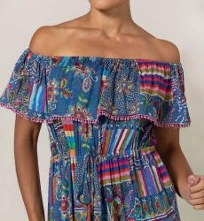 Vestido longo Ariana com ombros à mostra - 100% modal - Miss June Paris - 5