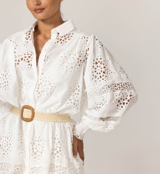 Vestido Curto Gia - Bordado Estrelado - 100% Algodão - Miss June Paris - 5